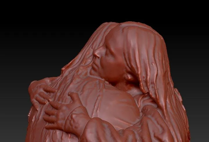 Bougie Bonnie Banane : détail du modèle 3D, visage et mains